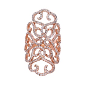 14kt Rose Gold Ring with Diamonds