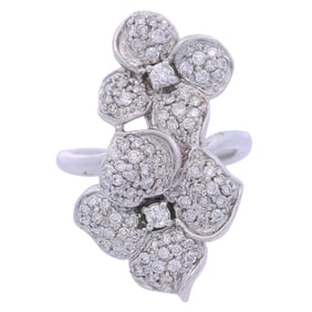 Toi et Moi 18kt Gold  Flower Ring with Diamonds