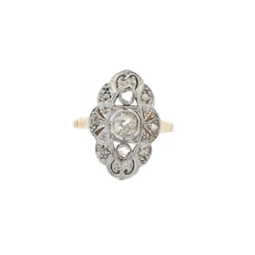 Edwardian 18kt Gold and Platinum Ring with Diamonds