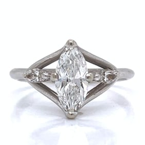 Art Deco 14K White Gold 1.10 Ct. Diamond Ring