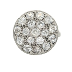 Antique Platinum Ring with Old mine Diamonds