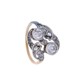 Edwardian 18kt Gold and Platinum Ring with Old mine Diamonds