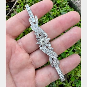 Art Deco Platinum 9.00 Ct. Diamond Bracelet