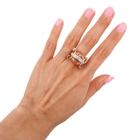 Art Deco Retro 18kt gold Ring with Diamonds