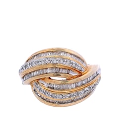 14kt yellow Gold Cocktail Ring with Diamonds
