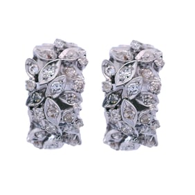 Hoop Earrings in 14kt white Gold with Diamonds