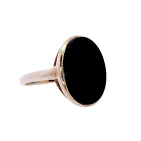 Black Onyx cocktail 10kt Gold Ring