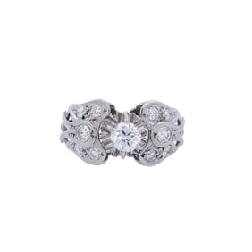 Edwardian platinum Ring with Diamonds
