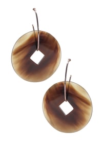 HERMES Paris Wire Round Dangle Earrings In .925 Sterling Silver
