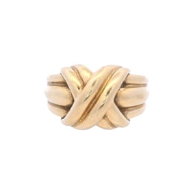 Vintage 1990 Tiffany & Co "X" Ring in 18 kt Gold
