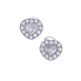 CHOPARD Happy Diamonds Heart Studs in 18kt white Gold