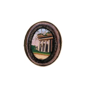 19th Century 18kt Gold Italian Grand Tour Micro Mosaic Ring