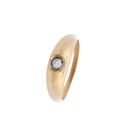 18kt yellow Gold Solitaire Ring with Diamond