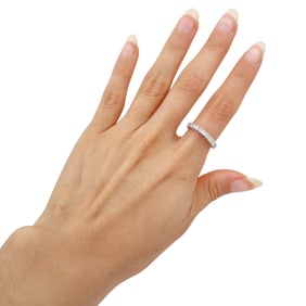 14kt white Gold Anniversary Ring with 1.00 CTW Princess cut Diamonds