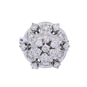 Platinum Deco Ring with Diamonds