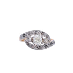 Victorian 18kt Gold and Platinum Ring with Diamonds