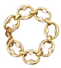 TIFFANY & CO. Angela Cummings Modernist Bracelet In 18Kt Gold With Carved Nacre