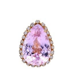 18kt Gold Cocktail Ring with Kunzite and Diamonds