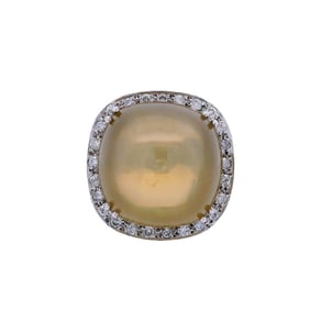 18kt white Gold Cocktail Ring with Quartz and Diamonds