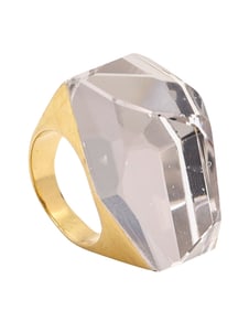 H. STERN By Diane Von Furstenberg Geometric Ring In 18Kt Gold & Rock Quartz
