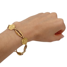 Art Nouveau 18kt Gold Bracelet with Rubies and Diamonds