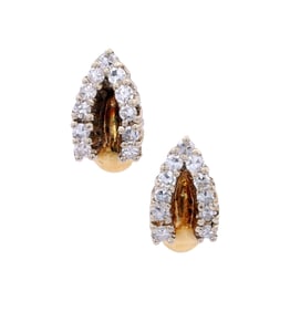 18kt yellow Gold Earrings with 0.50 Cts in Diamonds