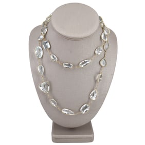 18kt Gold Necklace with 200 Cts of Aquamarines