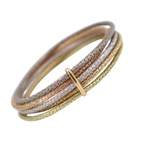 BVLGARI New York 1960s Bangle Bracelet in 18kt Yellow, Rose, and White Gold