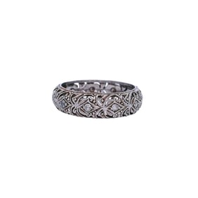 Art Deco Platinum filigree Band Ring with Diamonds