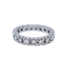 Art Deco Platinum Eternity Band Ring with Diamonds