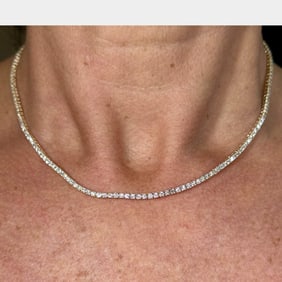 14K Yellow Gold 5.80 Ct. Diamond Tennis Necklace