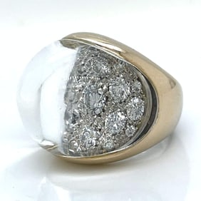 18K White Gold 3.00 Ct. Diamond Glass Domed Ring