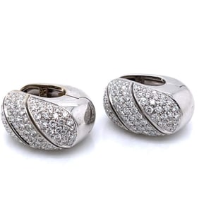 18K White Gold 3.25 Ct. Huggies Earrings