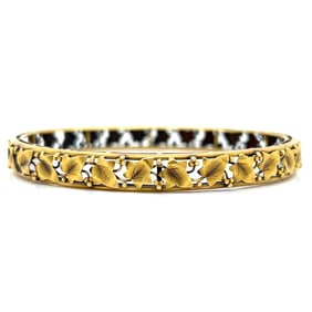 ART NOUVEAU French 18K Yellow Gold Bangle