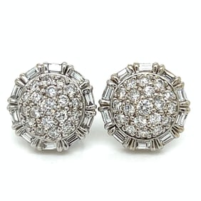 14K White Gold 2.70 Ct. Diamond Earrings