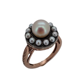 Vintage Imperial Era 14kt Rose Gold Pearl Ring