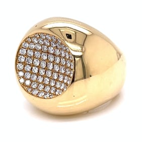18K Yellow Gold 1.70 Ct. Diamond Cocktail Dome Ring