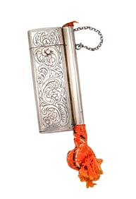 Peter Hertz 1857 Denmark Vesta Cigar Cutter Lighter Box In .925 Sterling Silver