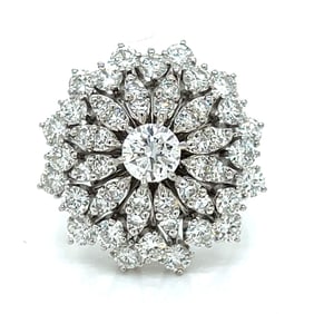 Mid-century 14kt Gold Ring with 3.05 Ctw in Diamonds