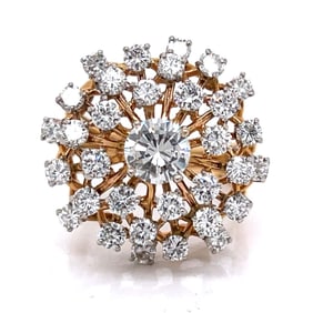 Mid-century 14K Yellow Gold 4.20 Cts Diamond Ring