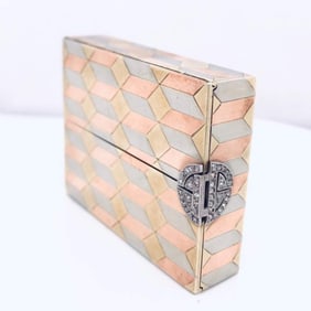 Cartier New York 14kt Gold Compact Vanity Case