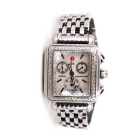 Michele Deco Diamonds Chronograph Stainless Steel Ladies Watch