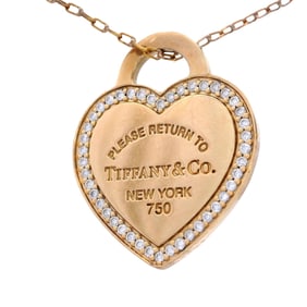TIFFANY & CO Vintage 18kt Gold and Diamonds Return to Tiffany Heart Pendant