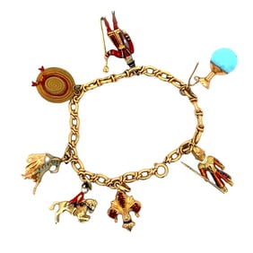 18kt Gold Enamel Charm Bracelet