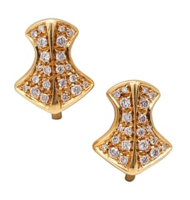 MARINA B. Paris Milan 1981 Clips-On Earrings In 18Kt Yellow Gold With VS Diamonds