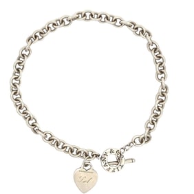Tiffany & Co. Heart Tag Toggle Sterling Silver 925 Necklace