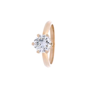 18kt yellow Gold Engagement Ring with 1.22 Cts Diamonds with Appraisal