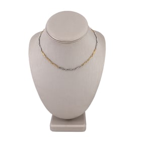 Antique 18kt Gold two tones Chandelier Watch Chain Necklace