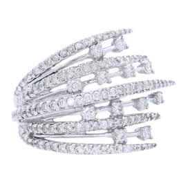 Shooting star 18kt white Gold Ring with Diamonds