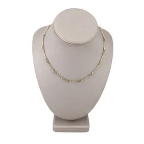 Twisted Bar Solid Link 18kt yellow Gold Chain Necklace